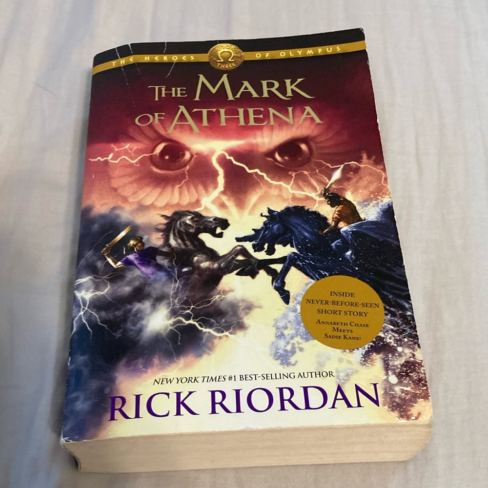 Heroes of Olympus book 3: The Mark of Athena.